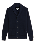 Cotton Blend Ribbed Shawl Collar Cardigan