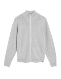 Cotton Blend Zip Up Knitted Jacket