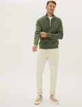 Cotton Blend Textured Jumper