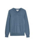 Pure Cotton V-Neck Jumper