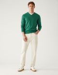 Pure Cotton V-Neck Jumper