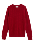 Pure Lambswool Cable Knit Crew Neck Jumper