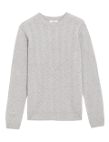 Pure Lambswool Cable Knit Crew Neck Jumper