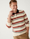 Pure Cotton Striped Knitted Rugby Shirt