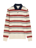 Pure Cotton Striped Knitted Rugby Shirt
