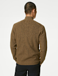 Cotton Blend Funnel Neck Zip Up Jumper