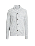 Cotton Blend Textured Shawl Collar Cardigan