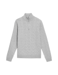 Cotton Blend Cable Funnel Neck Jumper