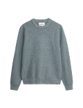 Cotton Blend Herringbone Crew neck Jumper