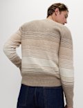 Cotton Blend Ribbed Striped Jumper