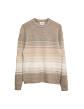 Cotton Blend Ribbed Striped Jumper