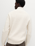 Cotton Blend Rib Half Zip Jumper
