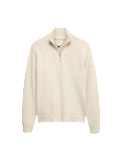 Cotton Blend Rib Half Zip Jumper