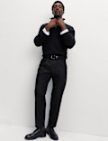 Cotton Blend Ribbed Half Zip Jumper