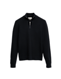 Cotton Blend Rib Half Zip Jumper