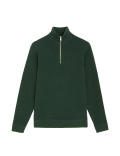 Cotton Blend Textured Half Zip Jumper