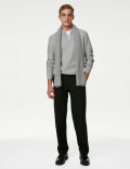 Cotton Blend Textured Half Zip Jumper