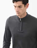Pure Extra Fine Merino Wool Half Zip Jumper