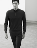 Pure Extra Fine Merino Wool Half Zip Jumper