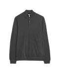 Pure Extra Fine Merino Wool Half Zip Jumper