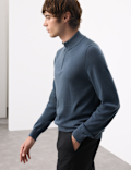 Pure Extra Fine Merino Wool Half Zip Jumper
