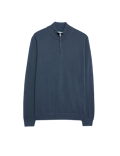 Pure Extra Fine Merino Wool Half Zip Jumper