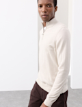 Pure Extra Fine Merino Wool Half Zip Jumper
