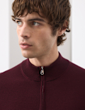 Pure Extra Fine Merino Wool Half Zip Jumper