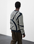 Oversized Fit Abstract Floral Crew Neck Jumper
