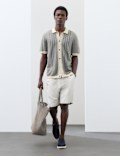 Pure Cotton Button Through Knitted Polo Shirt