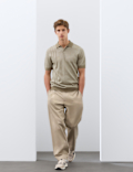 Regular Fit Pure Cotton Knitted Polo Shirt