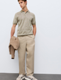 Regular Fit Pure Cotton Knitted Polo Shirt