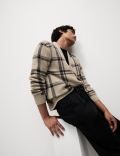 Checked V-Neck Cardigan