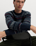 Fair Isle Crew Neck Jumper with Wool