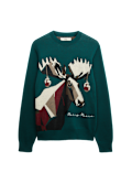 Pure Cotton Crew Neck Merry Moose Jumper