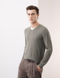 Pure Extra Fine Merino Wool V-Neck Jumper