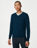 Pure Extra Fine Merino Wool V-Neck Jumper