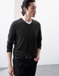 Pure Extra Fine Merino Wool V-Neck Jumper