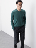 Pure Extra Fine Merino Wool V-Neck Jumper
