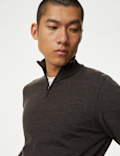 Pure Extra Fine Merino Wool Half Zip Jumper