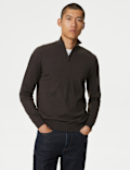 Pure Extra Fine Merino Wool Half Zip Jumper