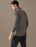 Pure Extra Fine Merino Wool Half Zip Jumper