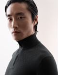 Pure Extra Fine Merino Wool Half Zip Jumper