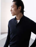 Pure Extra Fine Merino Wool Knitted Polo Shirt