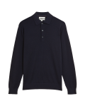 Pure Extra Fine Merino Wool Knitted Polo Shirt