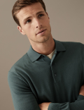 Pure Extra Fine Merino Wool Knitted Polo Shirt