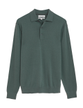 Pure Extra Fine Merino Wool Knitted Polo Shirt