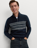 Striped Half Zip Soft Jumper