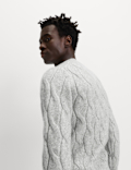 Cable Crew Neck Jumper with Wool