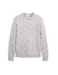 Cable Crew Neck Jumper with Wool